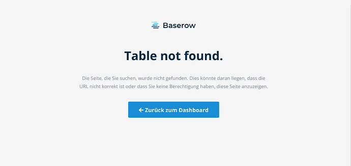 table not found
