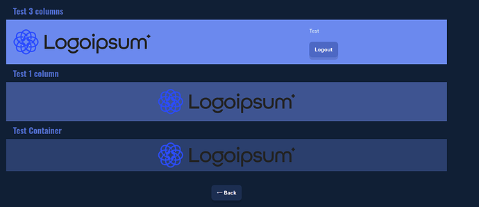 Published application after logging in