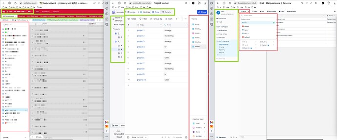 Comparison Airtable Nocodb Baserow