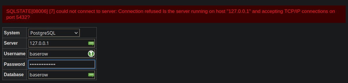 Unable to connect to PostgreSQL DB. Connection Refused